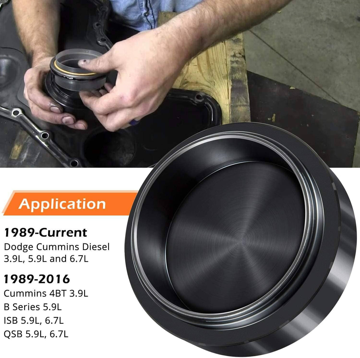 Solid Spare Front Cover Crankshaft Seal Installation Tool fits Dodge Cummins 3.9L 5.9L 6.7L