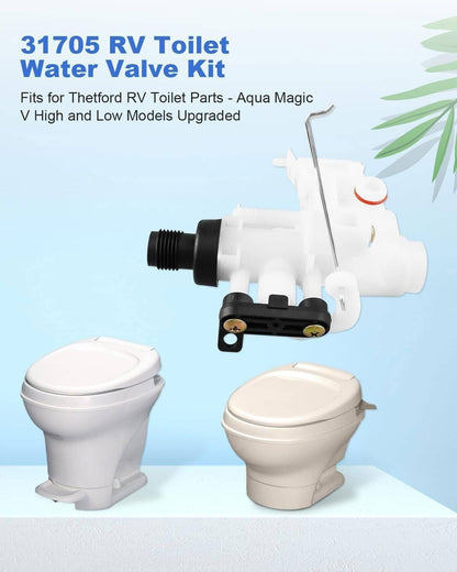 Solidspare Upgraded For RV Thetford Aqua Magic V Toilet Water Valve Replacement Part# 31705
