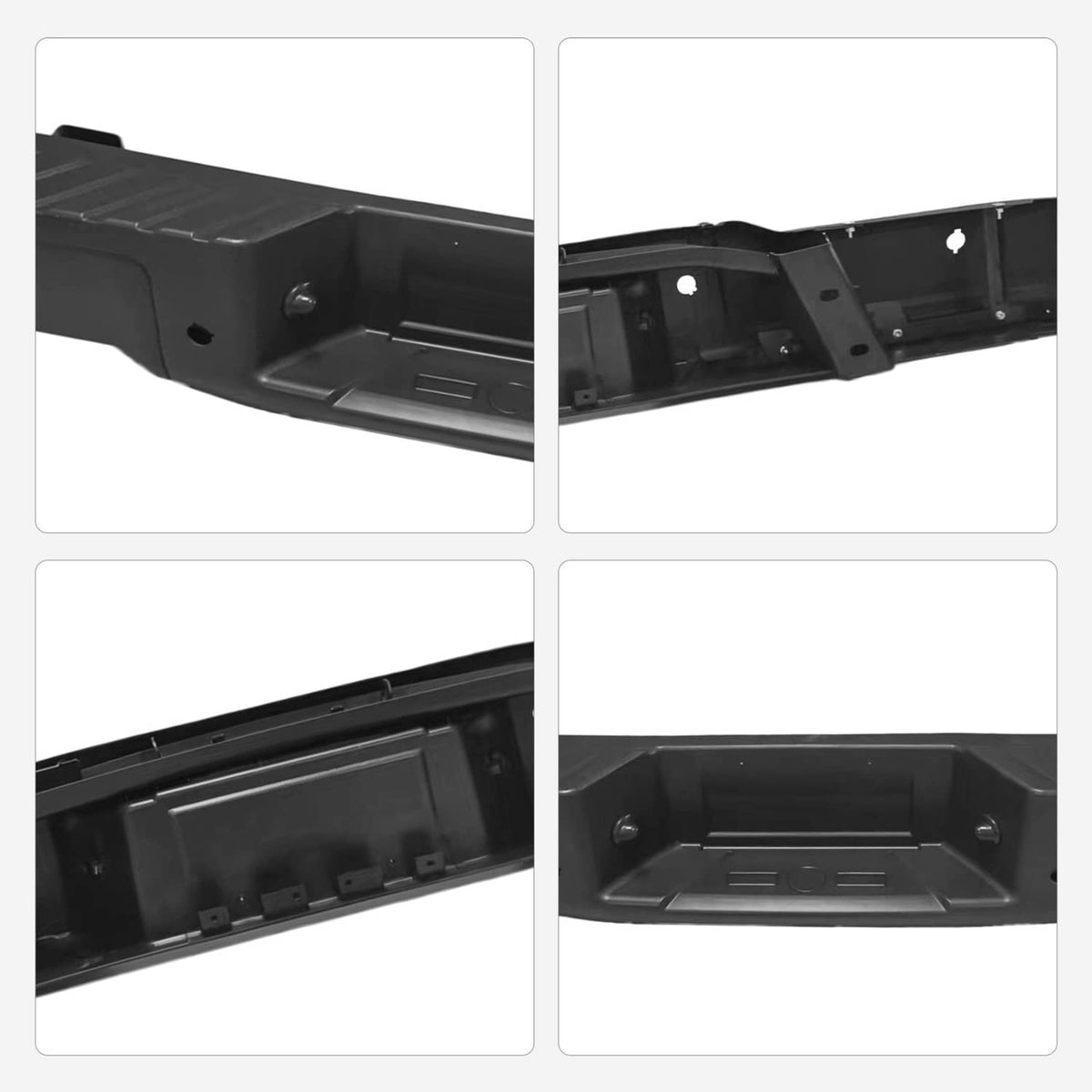 Solidspare Rear Step Bumper For Ford F-150 F150 2009-2014 with Parking Sensor Holes Black