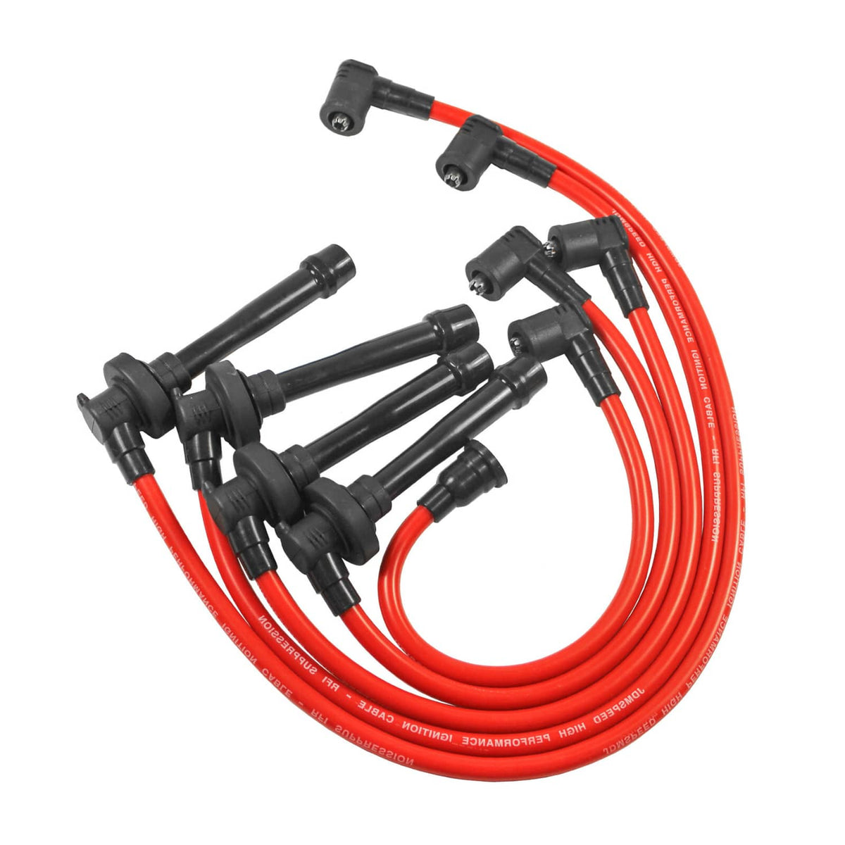 Solidspare JDMSPEED RED 10.5MM SPARK PLUG WIRE SET FIT 1998-2002 HONDA ACCORD 2.3L DX LX EX