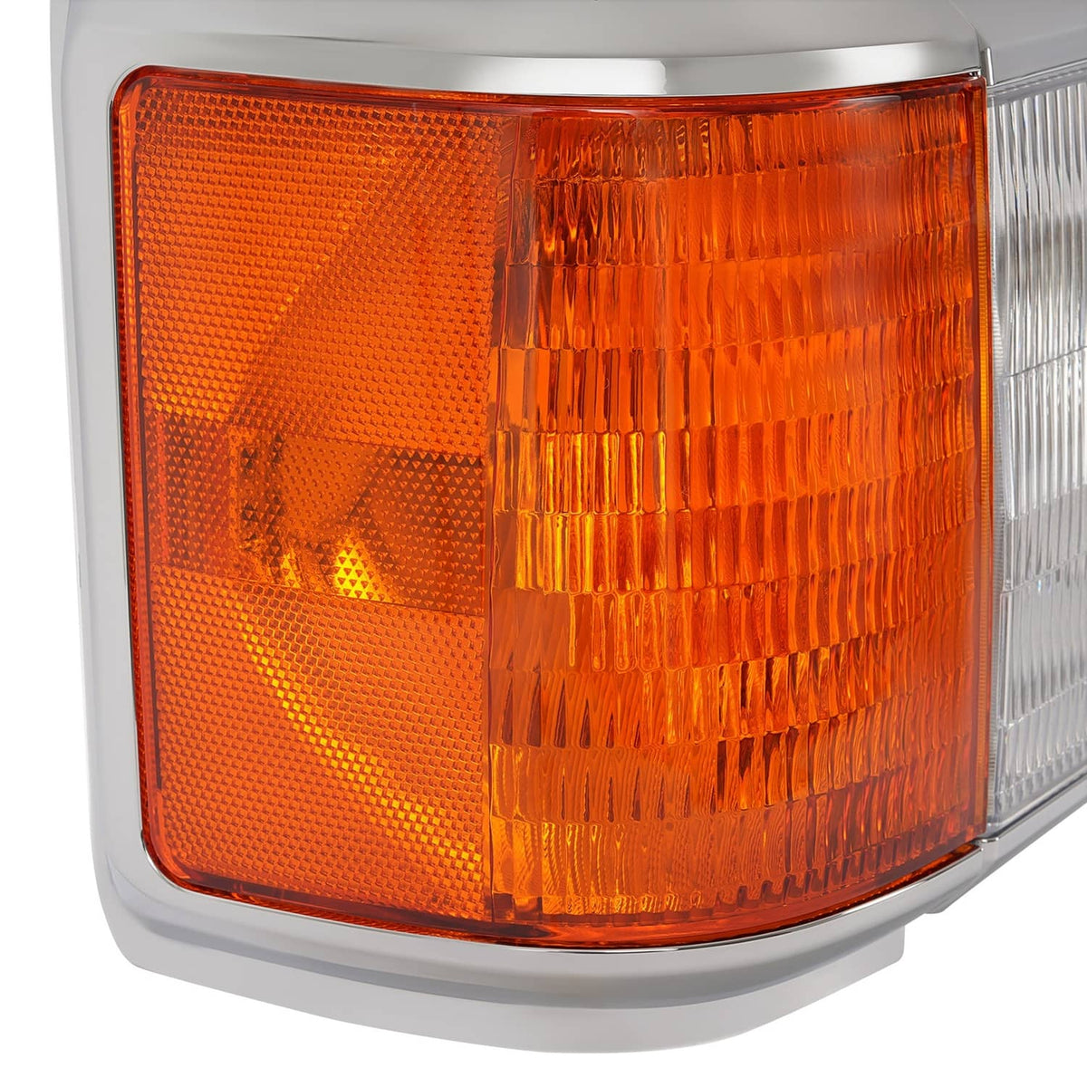 Solid Spare For 1987-1991 1990 Ford F150 F250 Bronco Truck Headlights Chrome Trim Headlamps