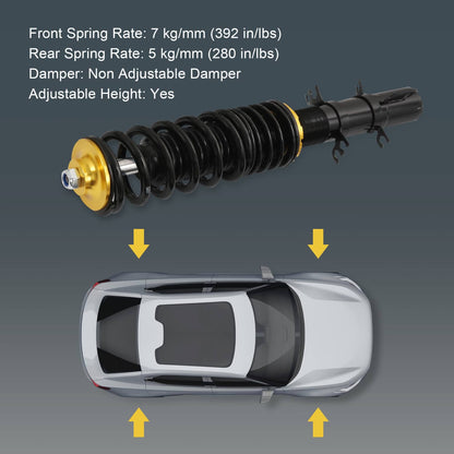 Solidspare COILOVER Suspension KIT Set FOR VW GOLF/ GTI/ JETTA MK4 1999-2005 Shock Struts