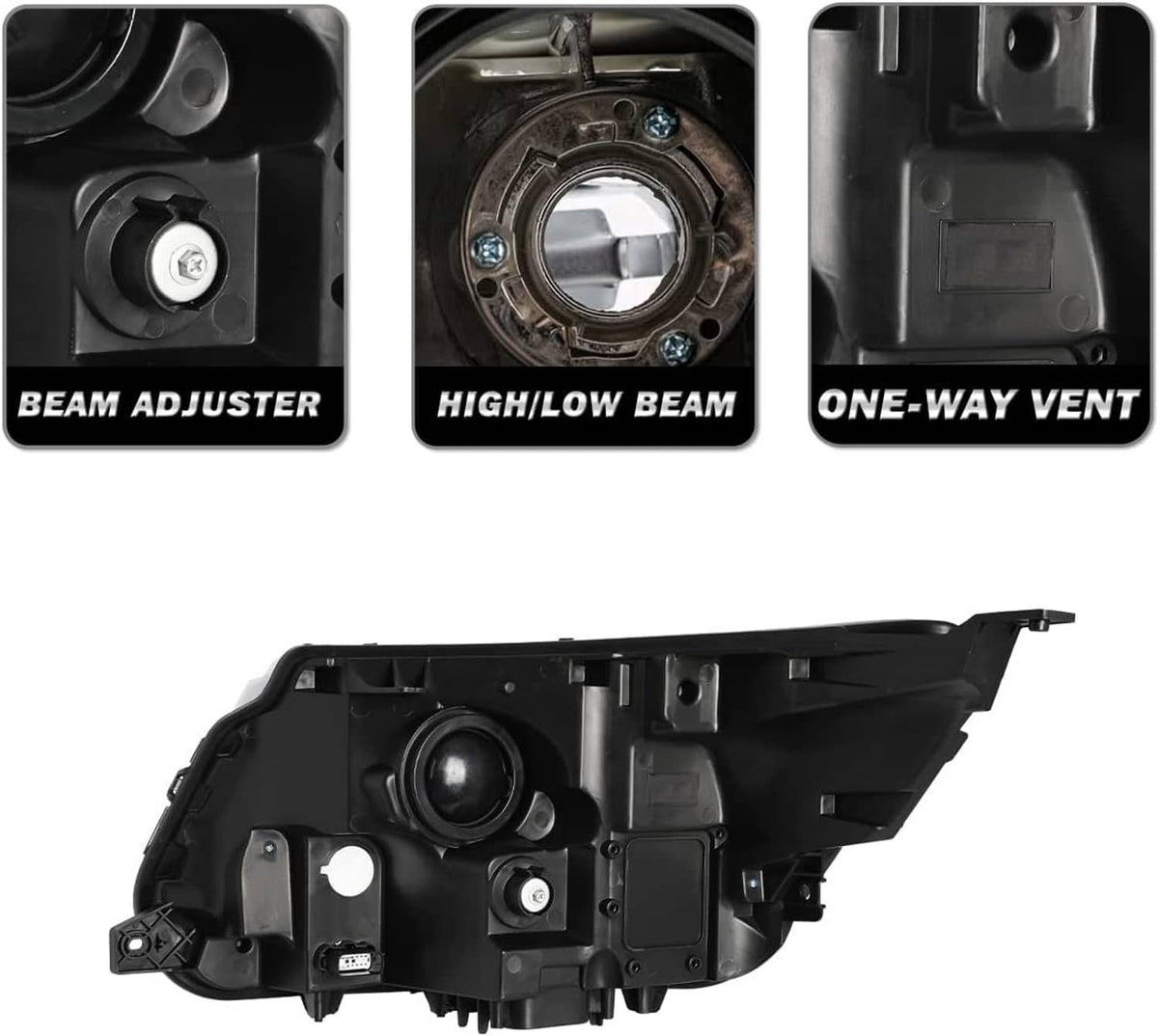 Solidspare New Right Side Headlights Assembly w/LED DRL For 2016-2019 Ford Explorer Chrome