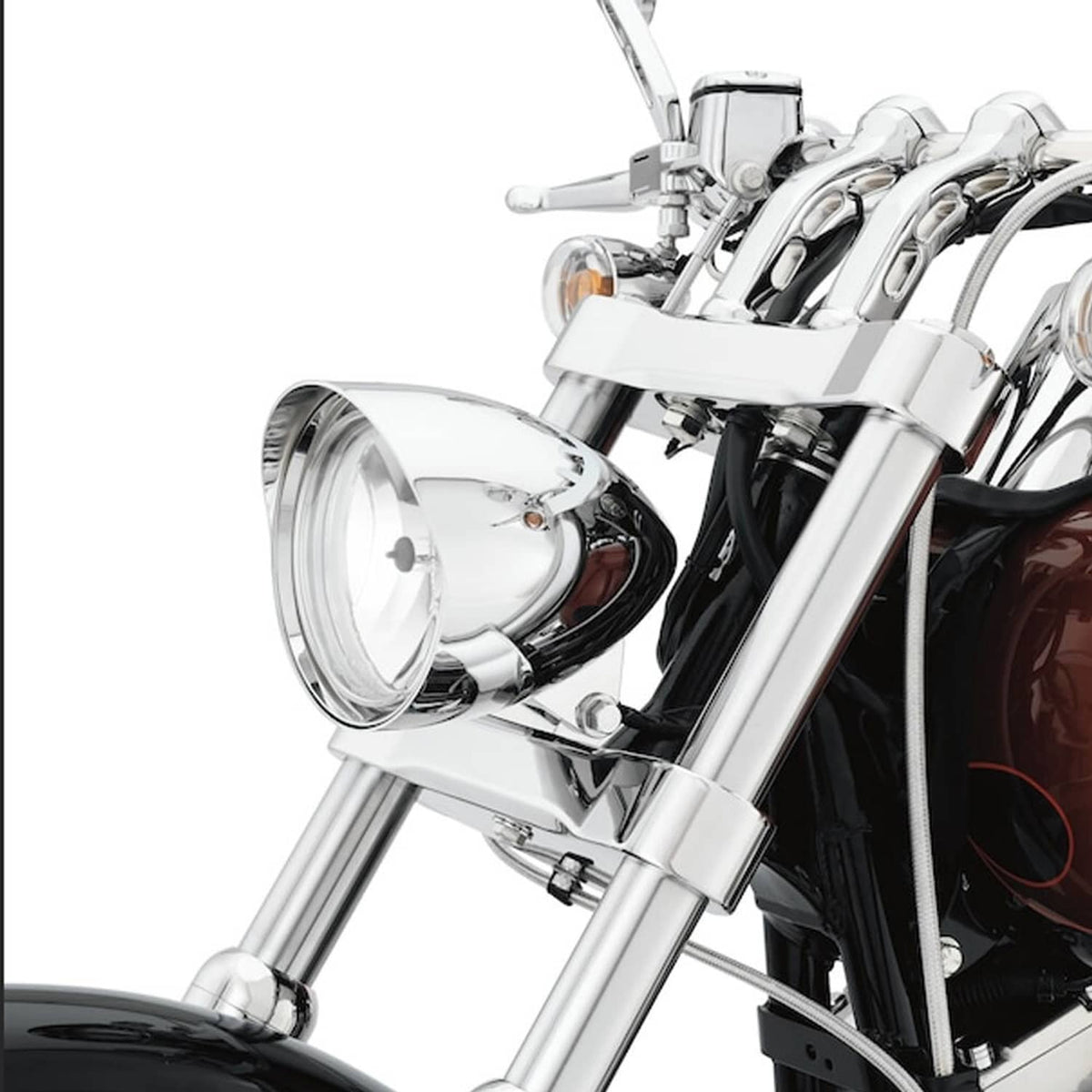 Solidspare Chrome Tri Bullet Headlight For Harley Dyna Softail Sportster Chopper Bobber