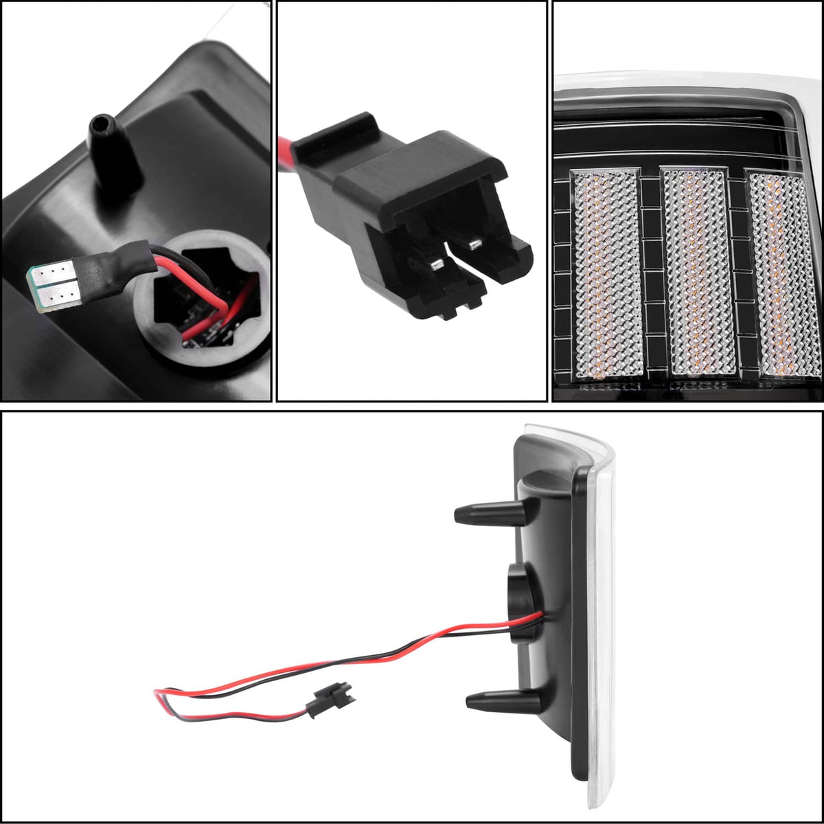 Solid Spare For Chevy C/K 1500 2500 3500 94-98 LED Sequential Corner Side Marker Lights Set