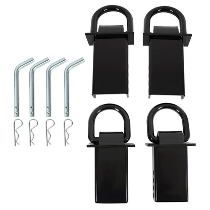 Solidspare Heavy Duty 4 Pack Trailer Adjustable Stake Pocket D-Ring Zinc 2”×4" 16200LBS