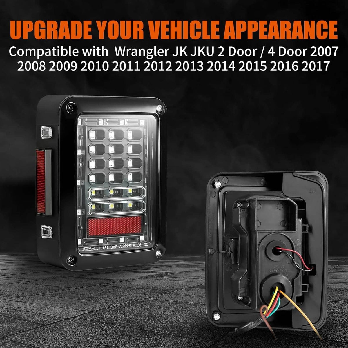 Solidspare 7" LED Headlights Fog Lights Turn Tail Lamp Combo For 07-18 Jeep Wrangler JK