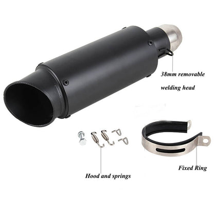 Solidspare Universal Exhaust Muffler Tail Pipe Slip on DB Killer Black Motorcycle Exhaust