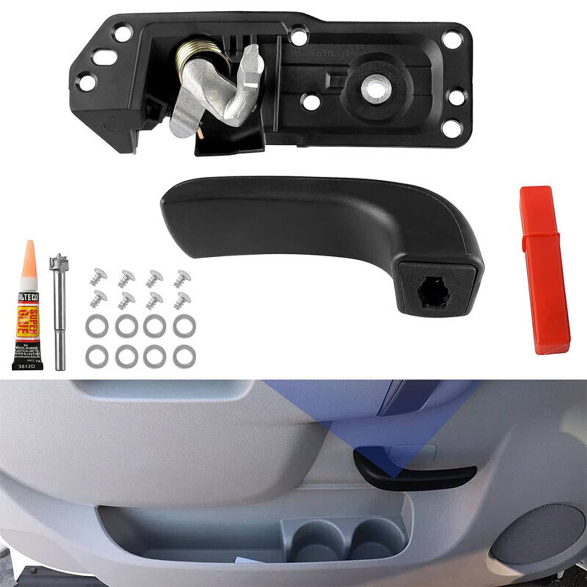Solidspare Driver Interior Inside Door Handle Repair Kit For 2007-13 Chevy Sierra Silverado