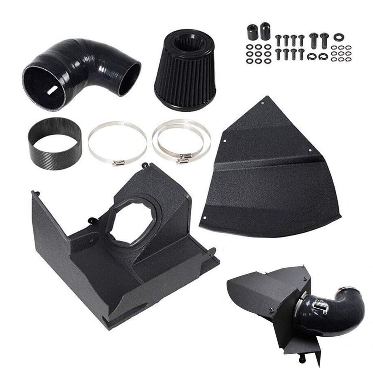 Solidspare Cold Air Intake Kit Black For 2019-2022 BMW 320I 330I G20 G21 2.0L L4 B48 Engine
