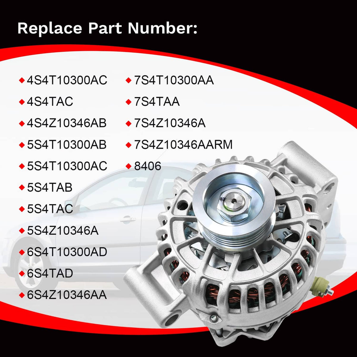 Solidspare New Alternator For 2005-2007 Ford Focus 2.0 2.3 L4 Automatic Transmission 8406N