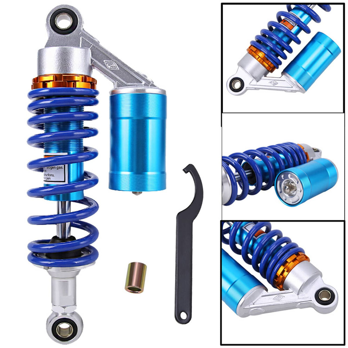 Solidspare 11" 280mm Motorcycle Rear Air Shock Absorbers Suspension For Honda Suzuki Yamaha