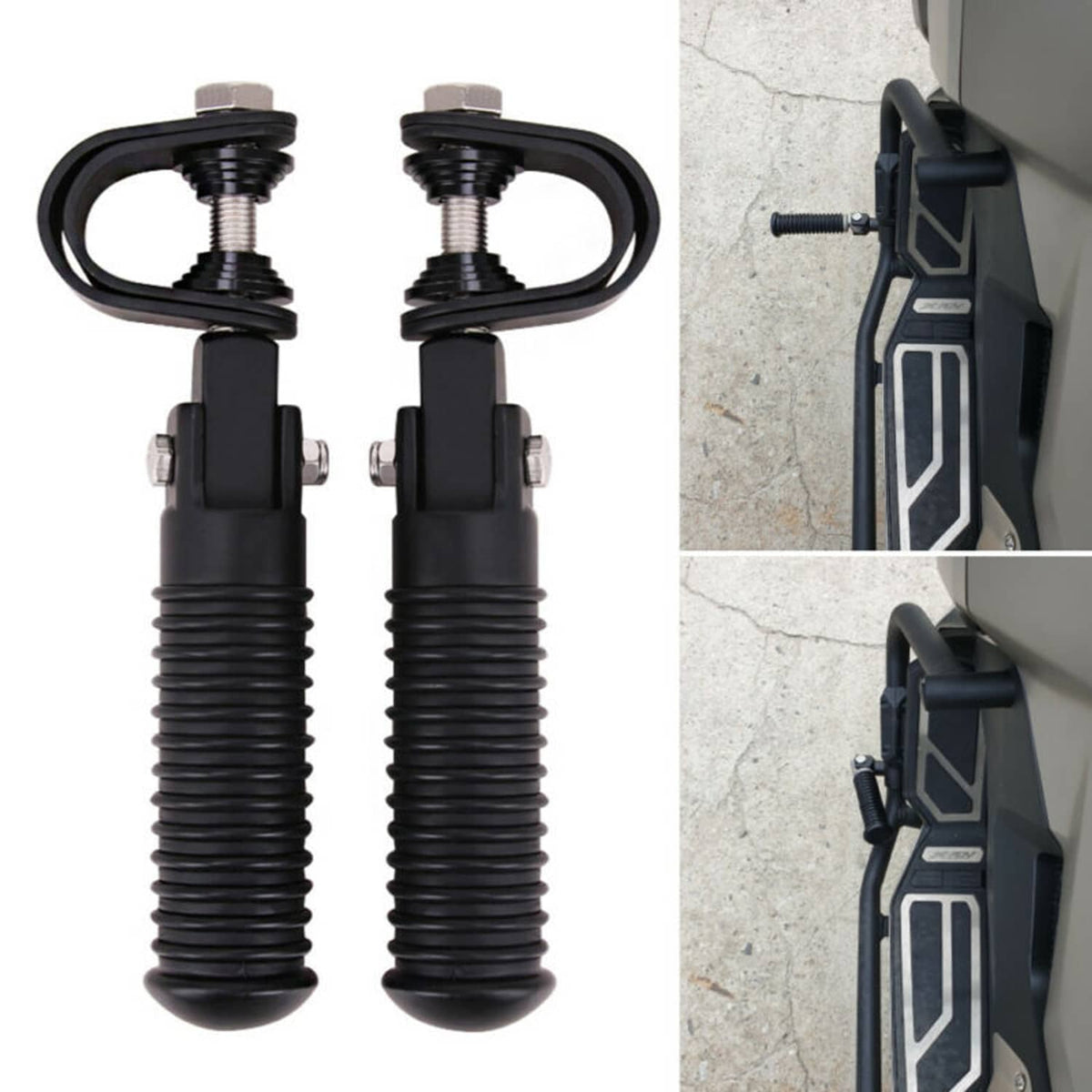 Solidspare Motorcycle U-Clamp Foot Pegs Rests 1"~1-1/4" Highway Engine Crash Bar For Honda