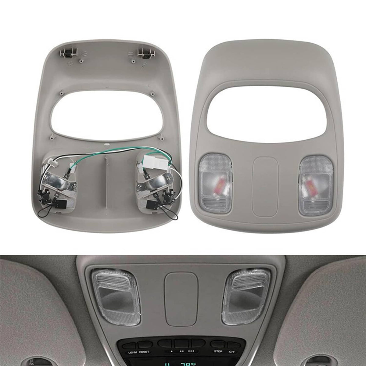 Solidspare Interior Map Light Overhead Roof Console for 2002-2010 Dodge Ram 1500 2500 3500