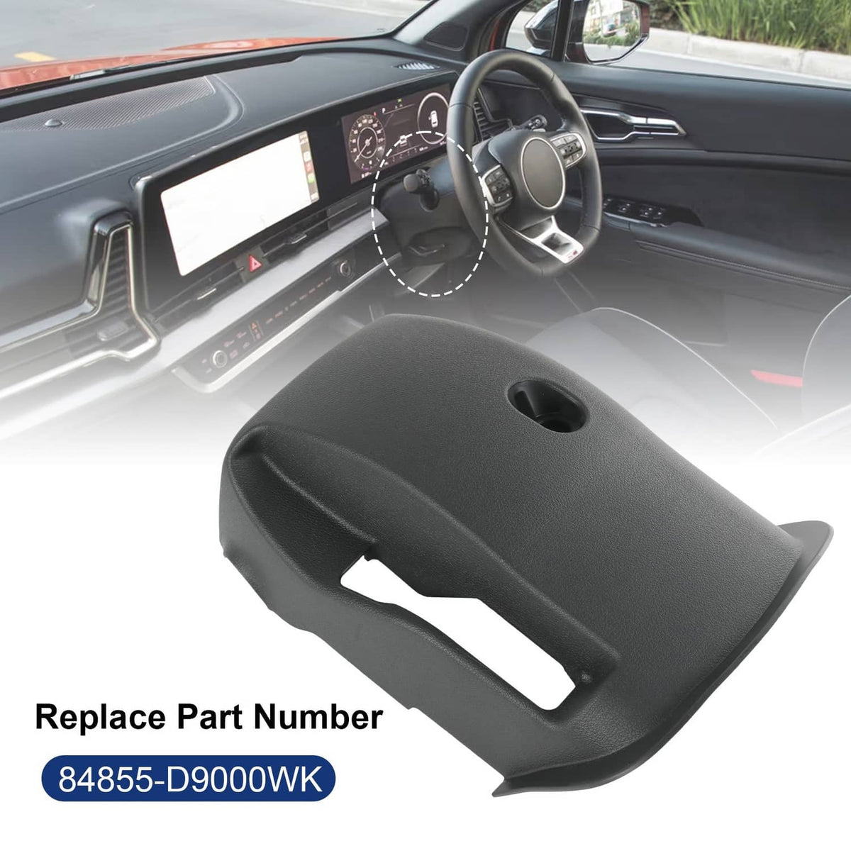 Solidspare 84855-D9000WK Start Lower Steering Column Cover w/Key For Kia 2016-2022 Sportage