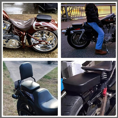Solidspare For Harley Chopper Dyna Motorcycle Suction Cup Pillion Passenger Pad Seat Black