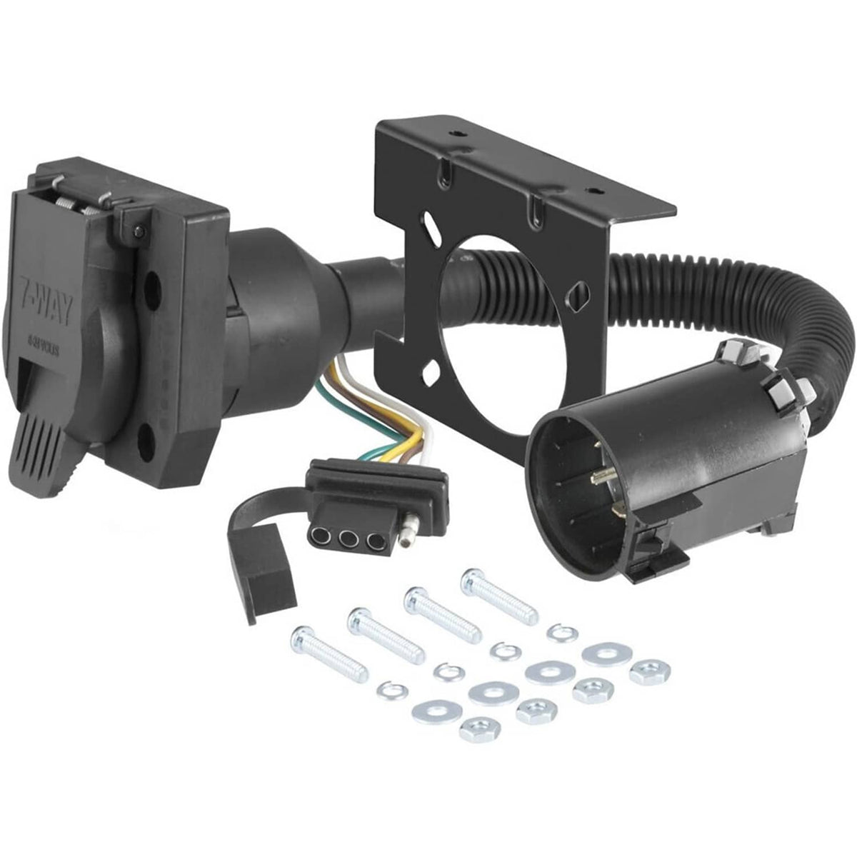 Solidspare 7 Way Trailer Wiring Harness 4 Way Flat Plug Kits For Chevy Silverado 1500 2500