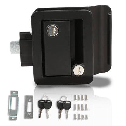 Solidspare 2Pcs Black RV Paddle Entry Door Lock Latch Handle Knob Deadbolt Camper Trailer