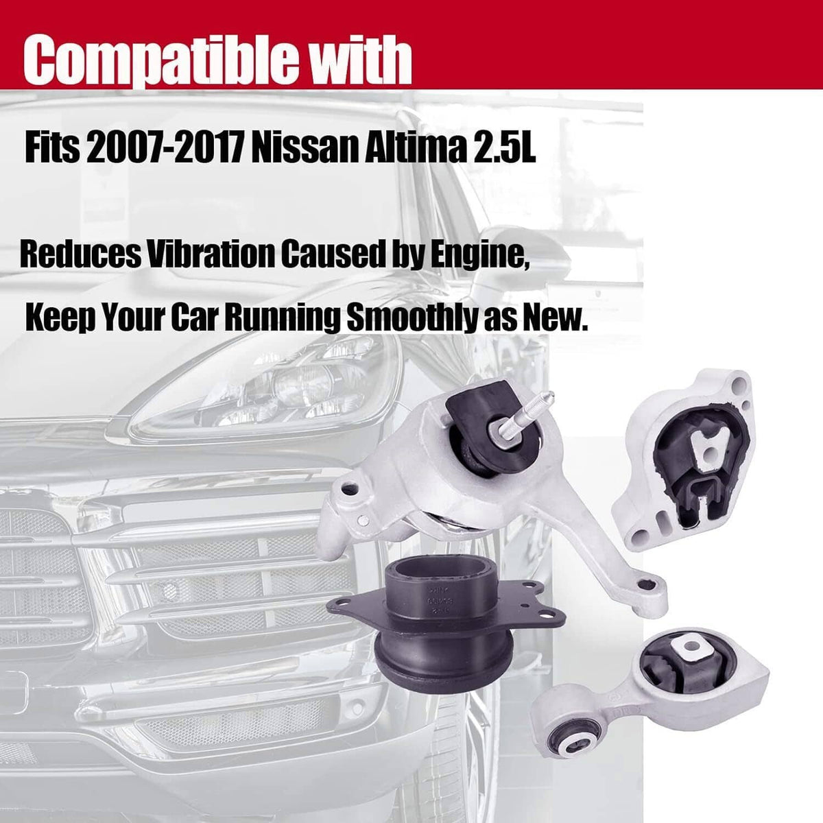 Solidspare Engine Motor Transmission Mount Kit For Nissan Altima 2007-2015 L4 2.5L Auto CVT