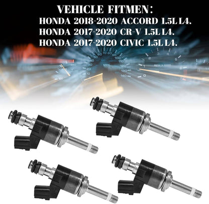 Solidspare 4Pcs Fuel Injectors 16010-5PA-305 For 2016-2021 Honda Accord CR-V Civic 1.5L