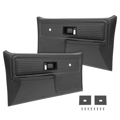 Solid Spare For Chevrolet/ GMC Truck 1977-1980 Inner Door Panels Black Plastic Left+Right