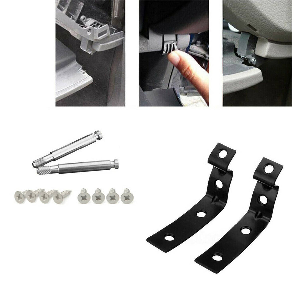 Solidspare Glove Box Lid Hinge Snapped Repair Fix Brackets Kit For 2002-2014 Audi / SEAT
