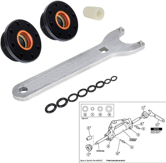 Solid Spare Front Mount Hydraulic Steering Cylinder Seal Kit w/Pin Wrench for Seastar