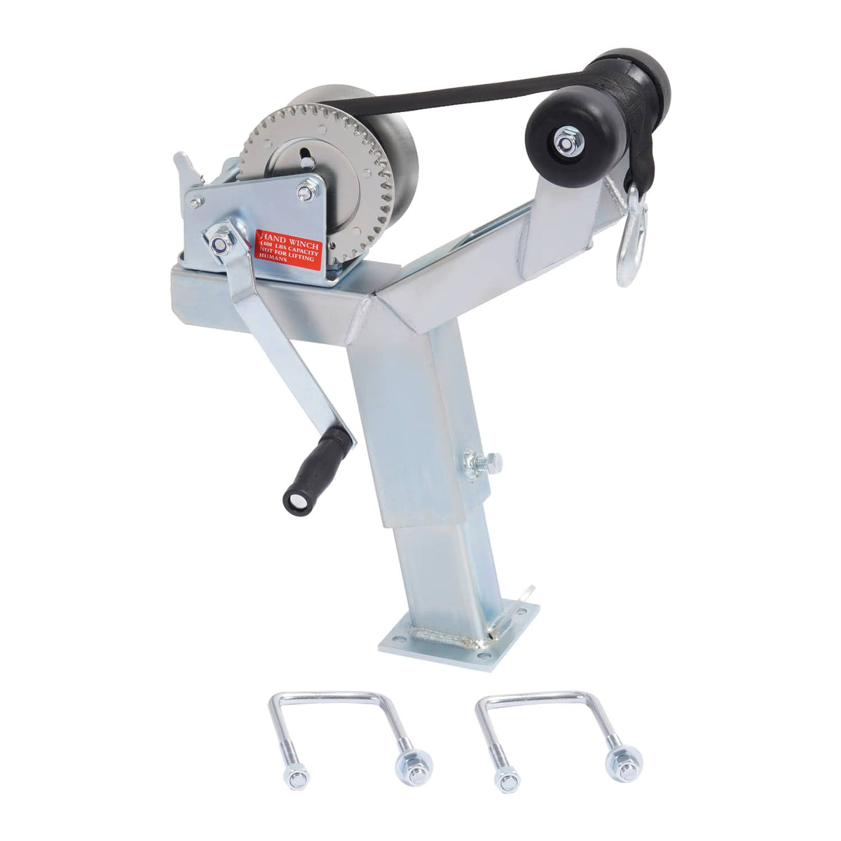 Solidspare Adjustable Winch Stand Winch Post W/ 1400lbs Winch Roller For Boat Trailers