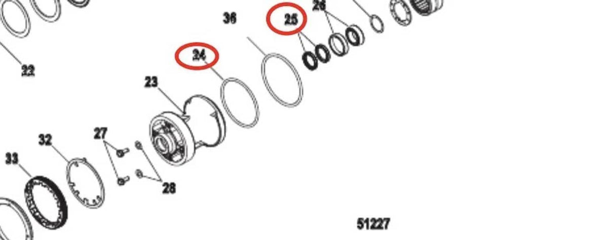Solid Spare Lower Gearcase Seal & O-ring 26-888483 25-8M0000190 For Mercury Mariner 4-Stroke