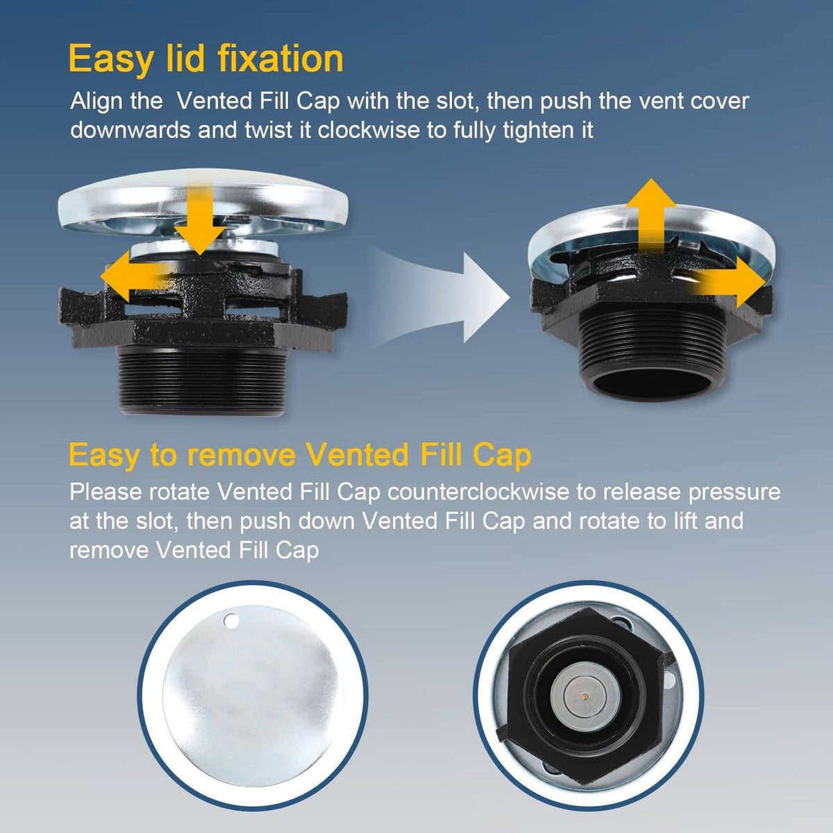 Solidspare Vented Gas Cap Fuel Transfer Tank Vented Cap Replaces With Threaded Neck Car