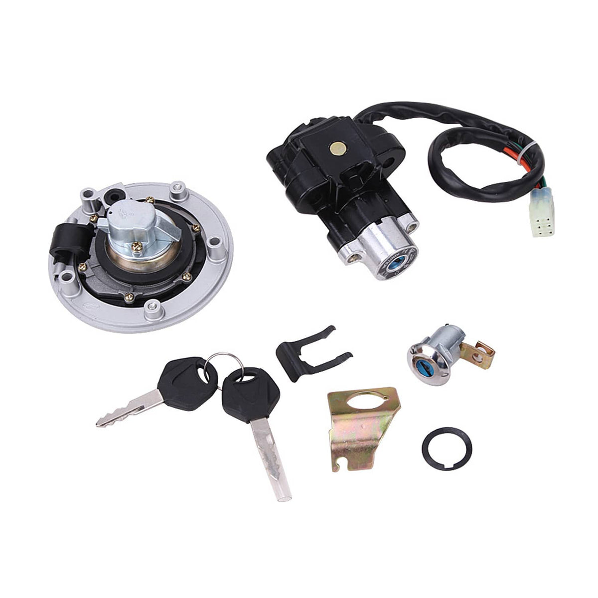 Solidspare Ignition Switch Fuel Gas Tank Cap Lock Keys for Suzuki GSF650 1200 1250 Bandit