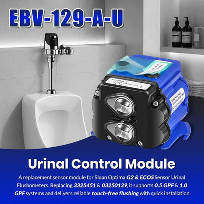 Solidspare EBV-129-A-U Urinal Electronic Control Module, for Sloan Optima G2 & ECOS, 2 Pack