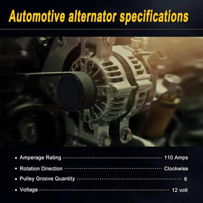 Solidspare Alternator For 2010-2013 Hyundai Sonata 11-13 Kia Optima 2.4L 37300-2G150 11491