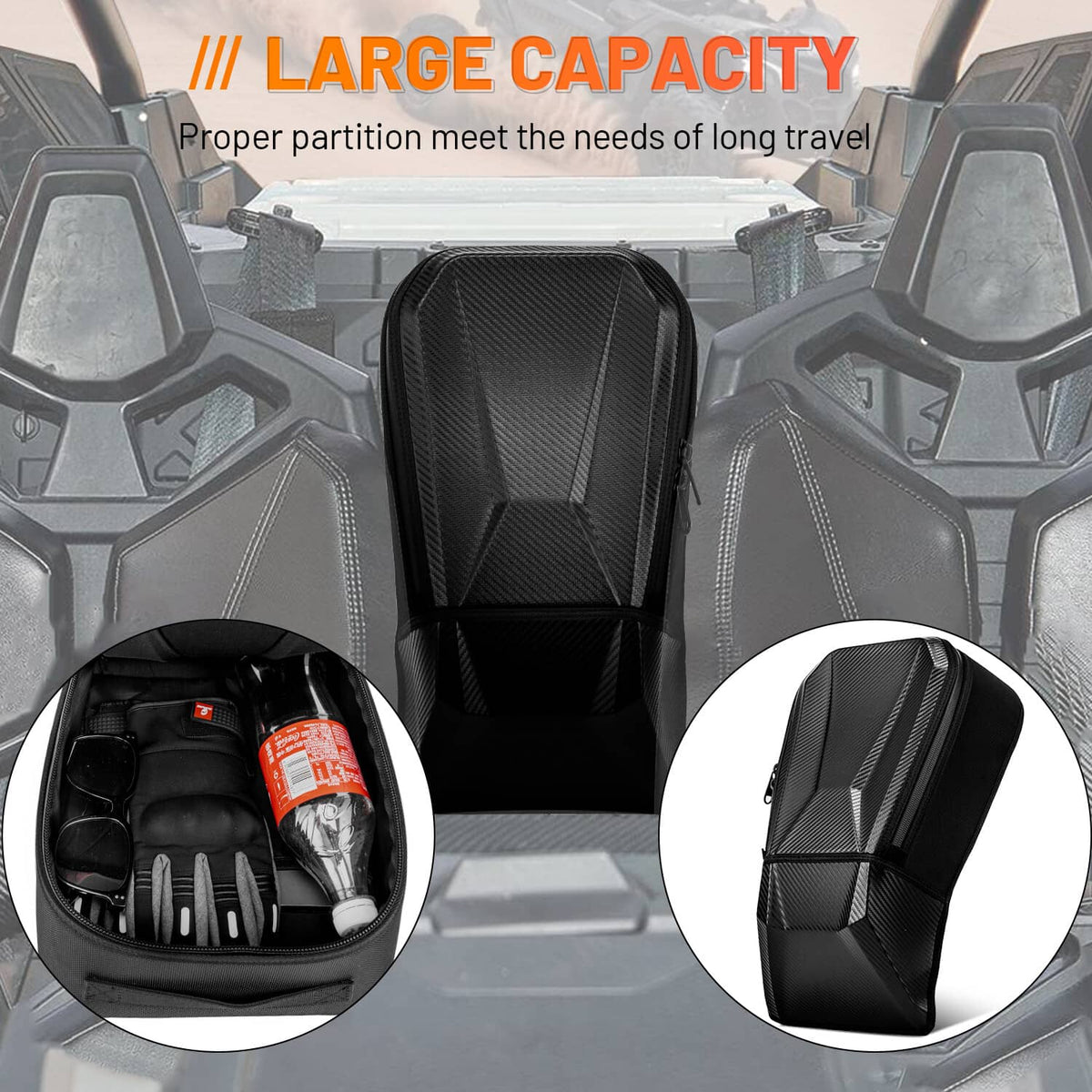Solidspare UTV Center Console Seat Storage Bag for Can Am Maverick X3 Max Turbo 2017-2024