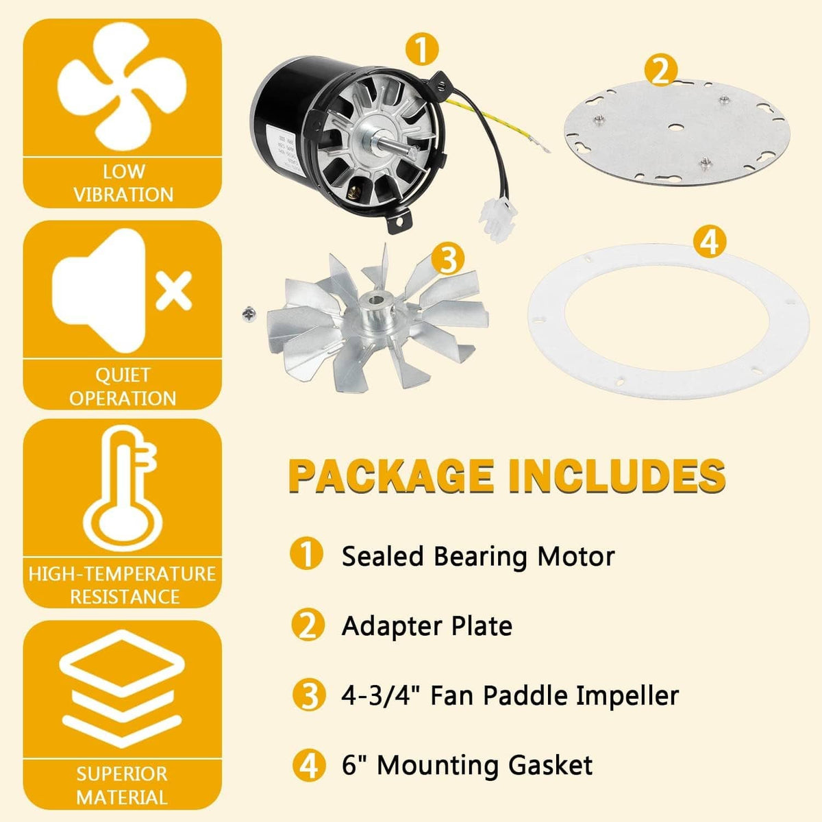 Solidspare 12056010 Pellet Stove Combustion Exhaust Blower Motor for Whitfield Advantage