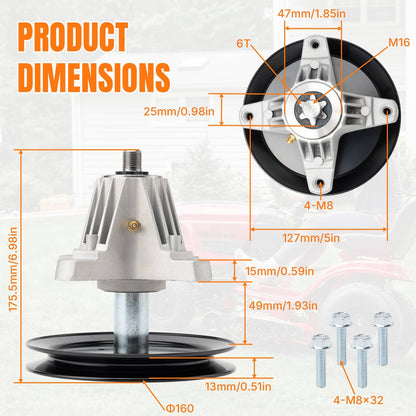 Solidspare Deck Spindle Assembly for MTD Craftsman 918-06989 T1500 T1600 CLT46CVT 618-06989