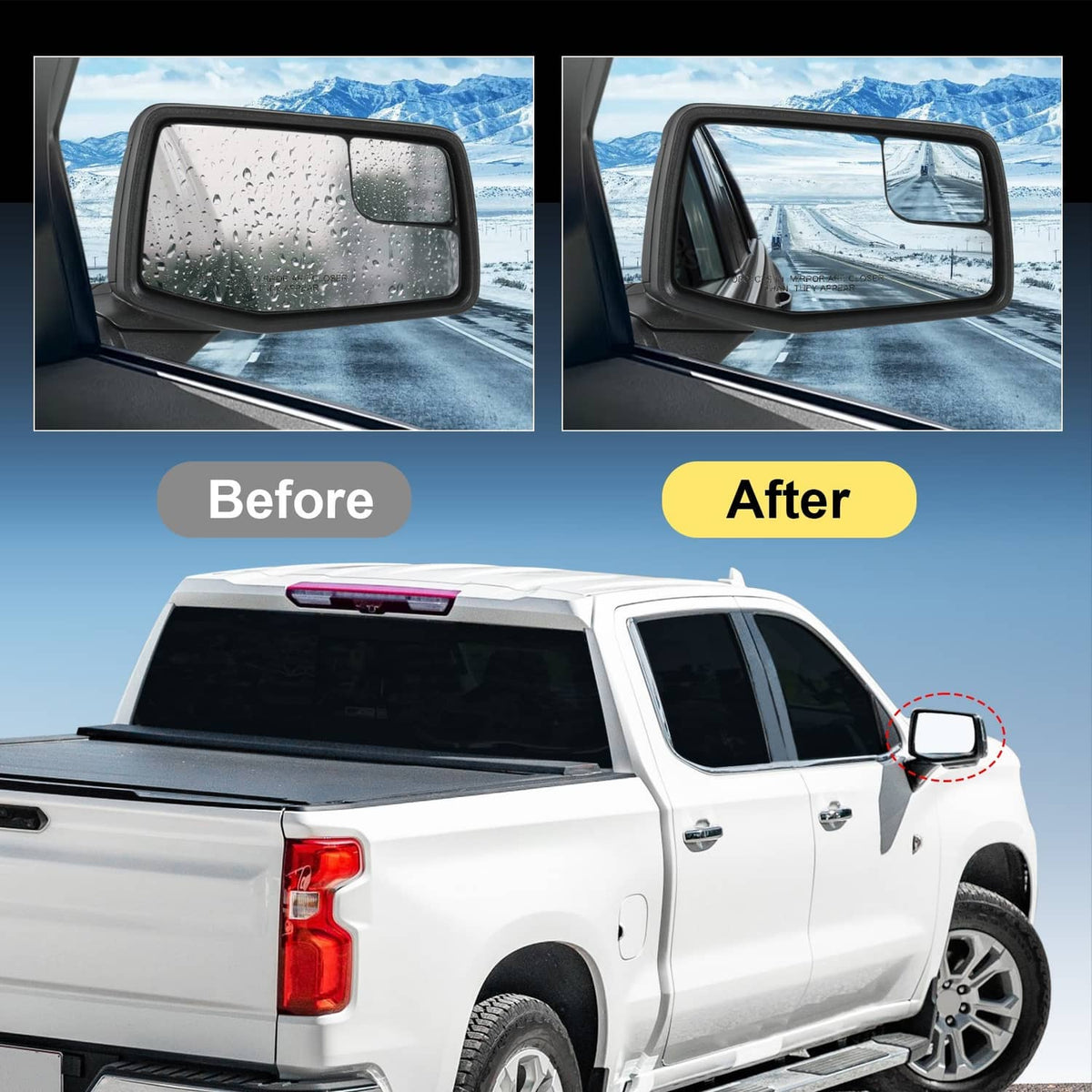 Solidspare Passenger Right Side Power Heated Mirror for 2019-2023 Chevrolet Silverado 1500