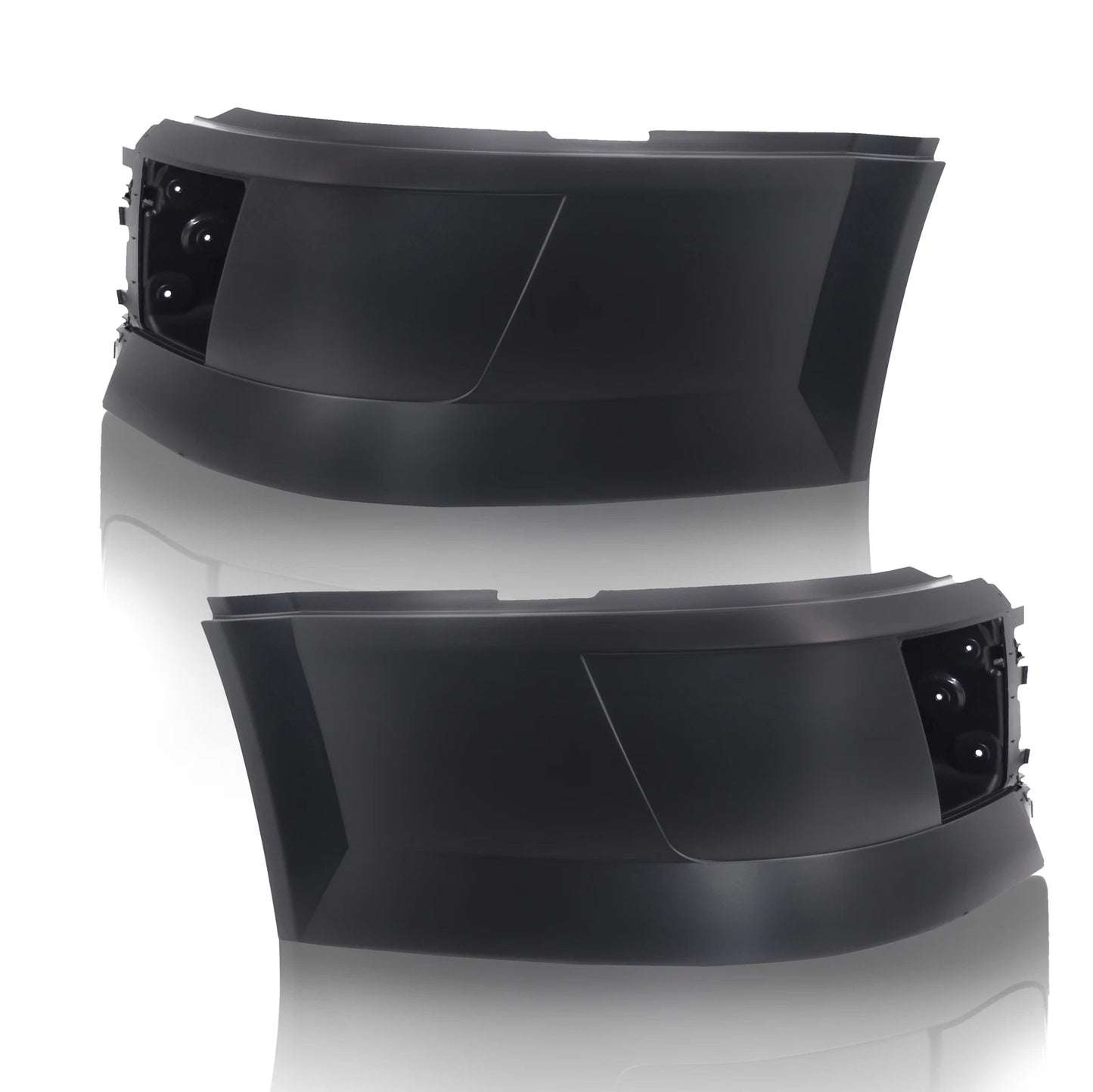 LH+RH Front Bumper End Cap Extension Corner W/Fog Light Hole For Volvo VNL 04-18
