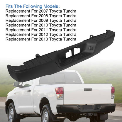 Solidspare Steel Rear Step Bumper Assembly For 2007-2013 Toyota Tundra W/O Park Holes Black