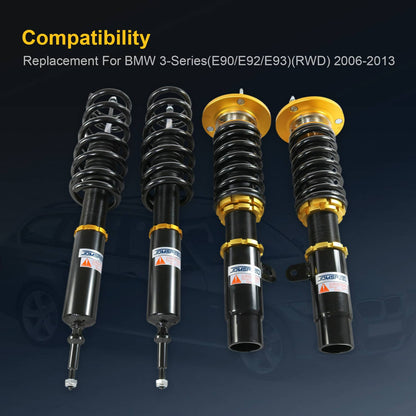 Solidspare Coilovers Suspension Kit For 2006-2013 BMW 3-Series E90 E91 E92 Adj Height