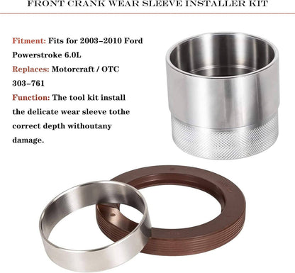 Solid Spare 303-761 Ford 6.0L Powerstroke Front Crank Wear Sleeve Installer Kit Seal Tool