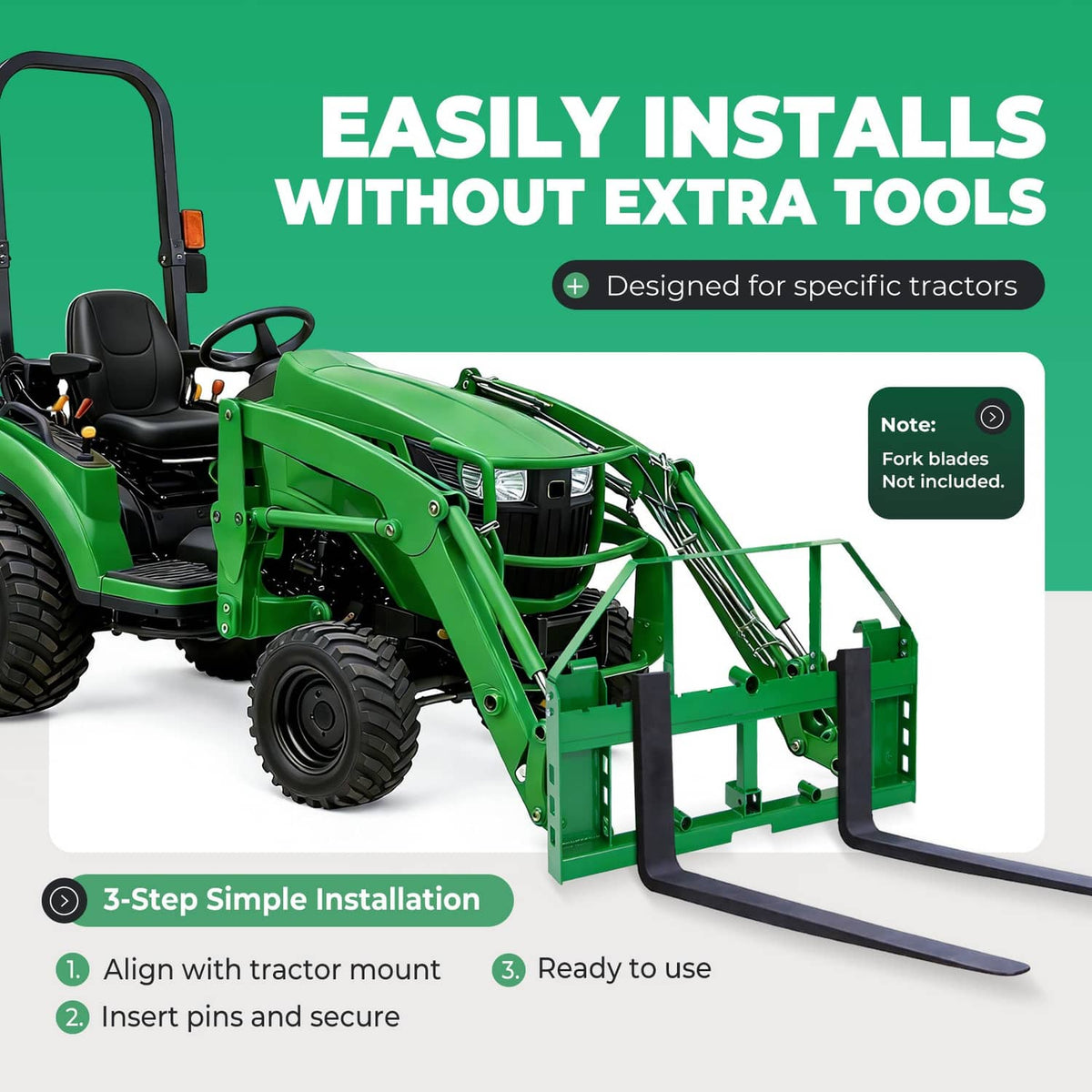 Solidspare 4000lbs Pallet Fork Frame For John Deere Loader Skid Steer For 2" Receiver Hitch