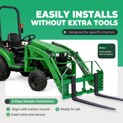 Solidspare 4000lbs Pallet Fork Frame For John Deere Loader Skid Steer For 2" Receiver Hitch