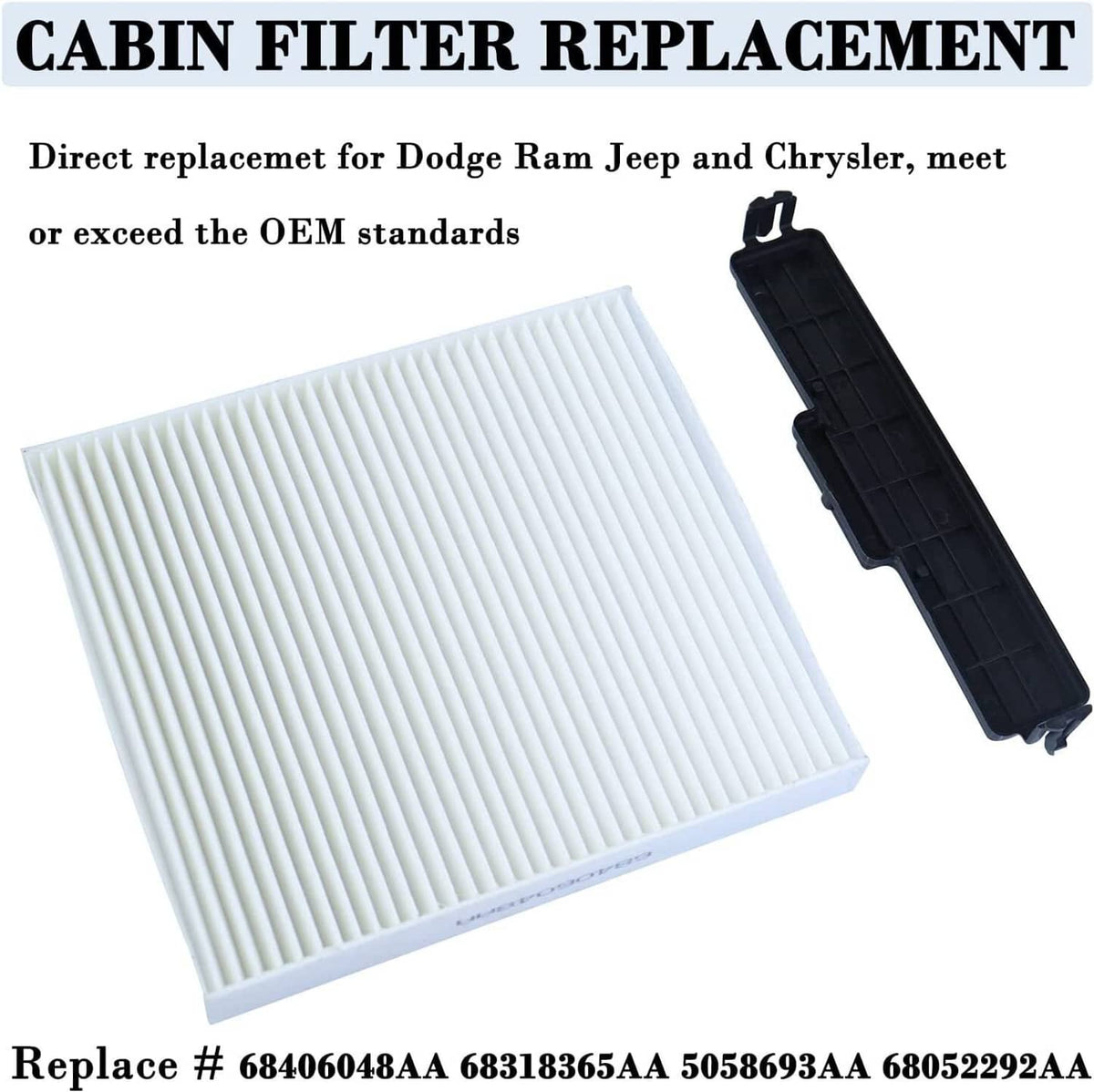 Solidspare Cabin Air Filter & Filter Access Door 68318365AA for Dodge Ram 1500 2500 3500