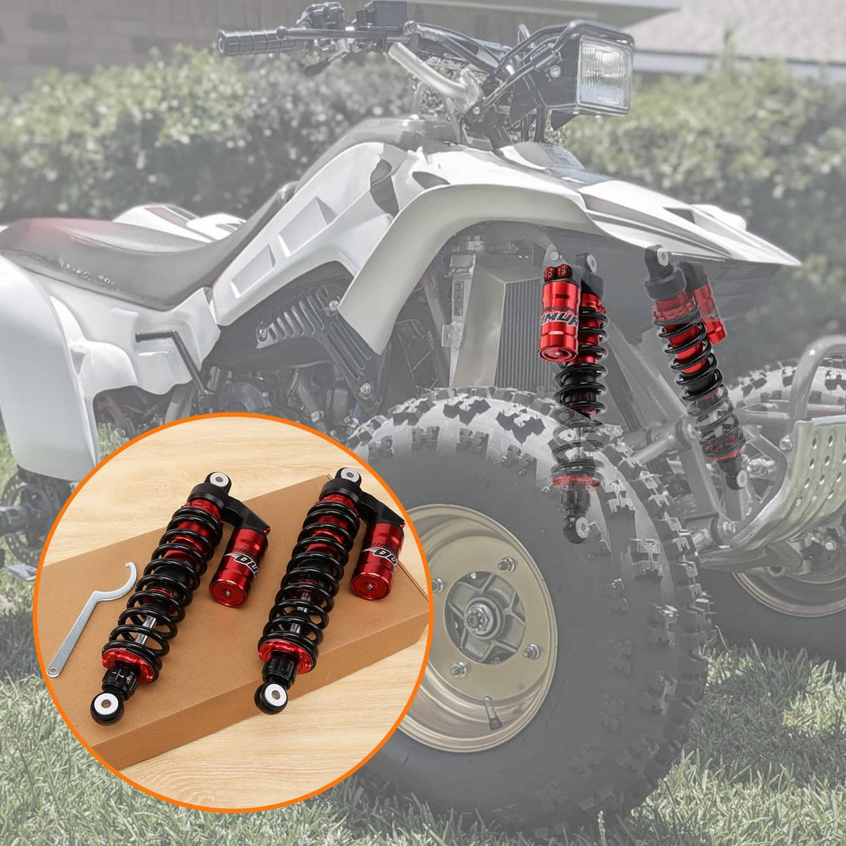 Solidspare 2pcs Front Shocks Absorbers for Honda Rancher 350 2x4 & 4x4 2000-2006 TRX350