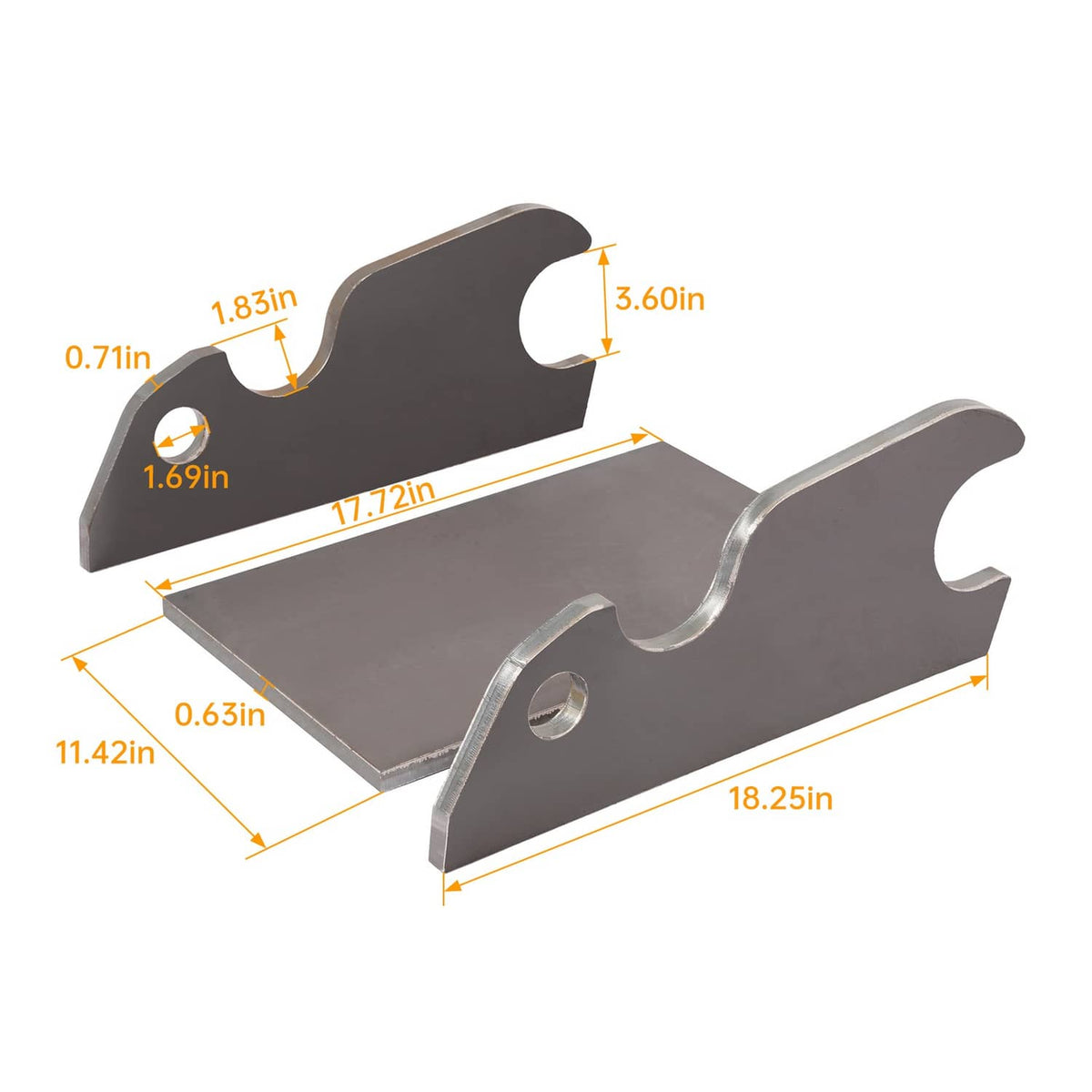Solidspare Quick Tach Bracket Bucket Ear Attachment Plate For Kubota U55 KX057 KX191 Steel