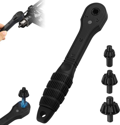 Solid Spare 2-in-1 Ratchet Spanner Drill Chuck Key Wrench Universal Chuck Key Replacement