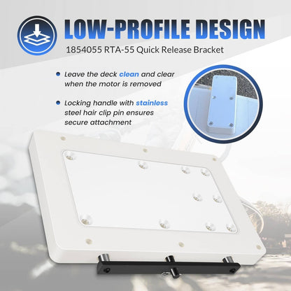 Solidspare 1854055 RTA-55 Quick Release Bracket, Fit for Minn Kota Quest Motors, White
