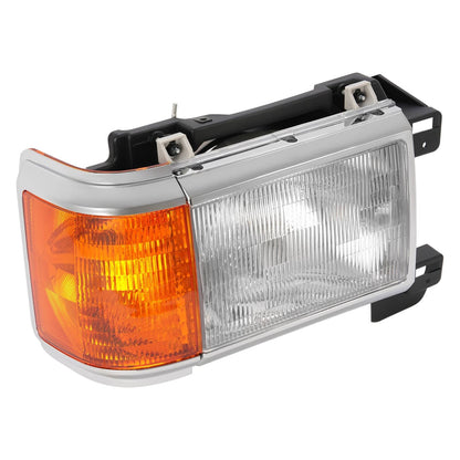 Solid Spare For 1987-1991 1990 Ford F150 F250 Bronco Truck Headlights Chrome Trim Headlamps