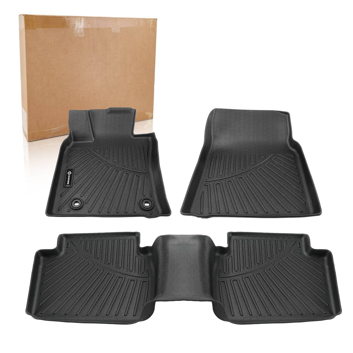Solidspare Set for Toyota Camry 2018-2024 All Weather Waterproof Floor Liner Mats TPE Black